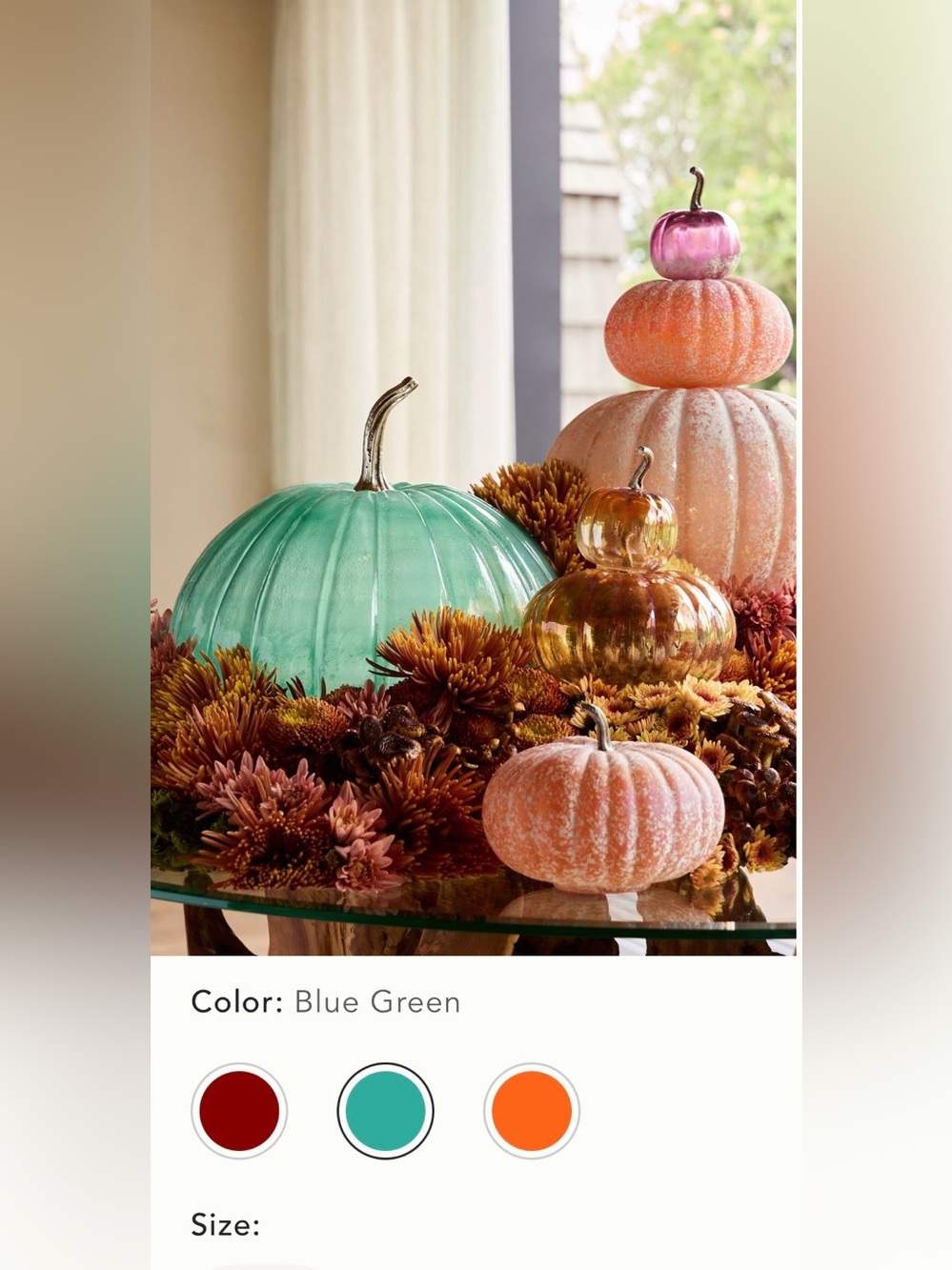 Anthropologie Glass Pumpkin 10” NWT - Picture 3 of 10